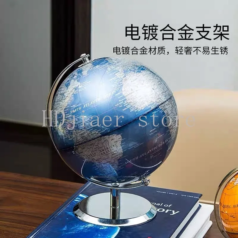 

Multi-Language Globe 23cm with Metal Stand - Geography Teaching Aids, Light Luxury Home Decoration