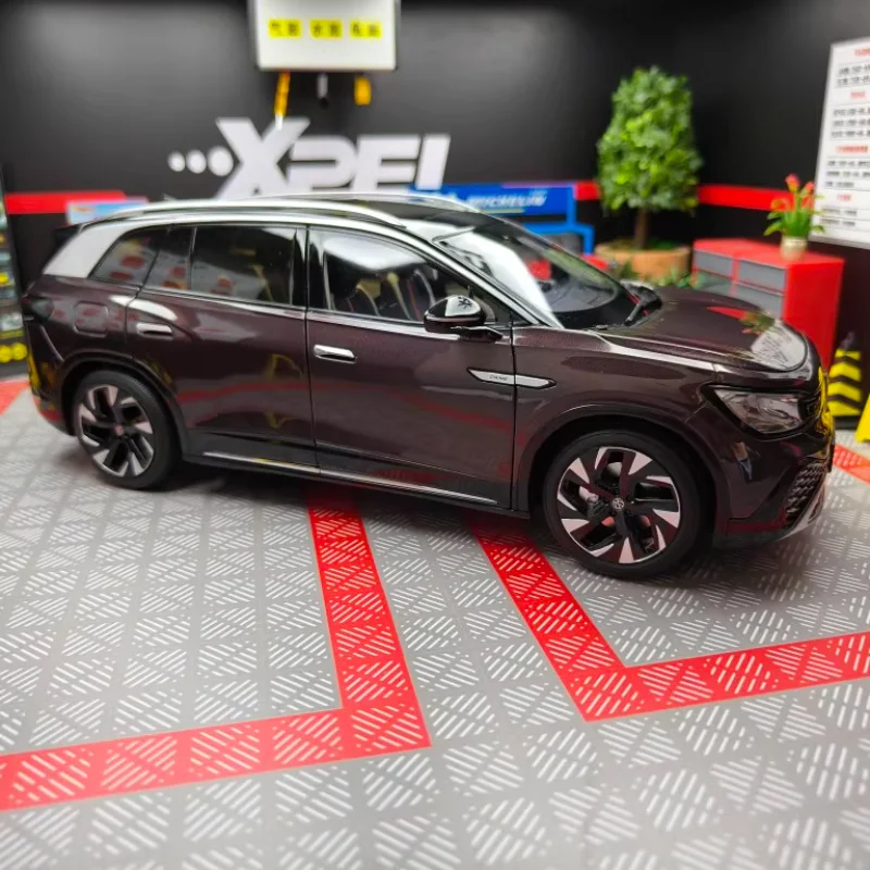 Diecast escala 1:18 VW ID6 Crozz Original de fábrica luces delanteras y traseras de coche completo modelo de coche de aleación juguete coleccionable regalo recuerdo