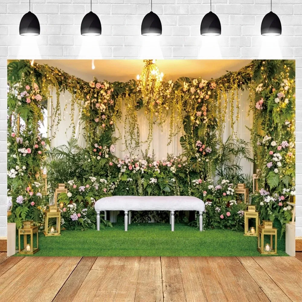 Wedding Photography custom Backdrop Flower Floral Bridal Shower Ceremony Baby Birthday Photographic Background Photo Studio Prop