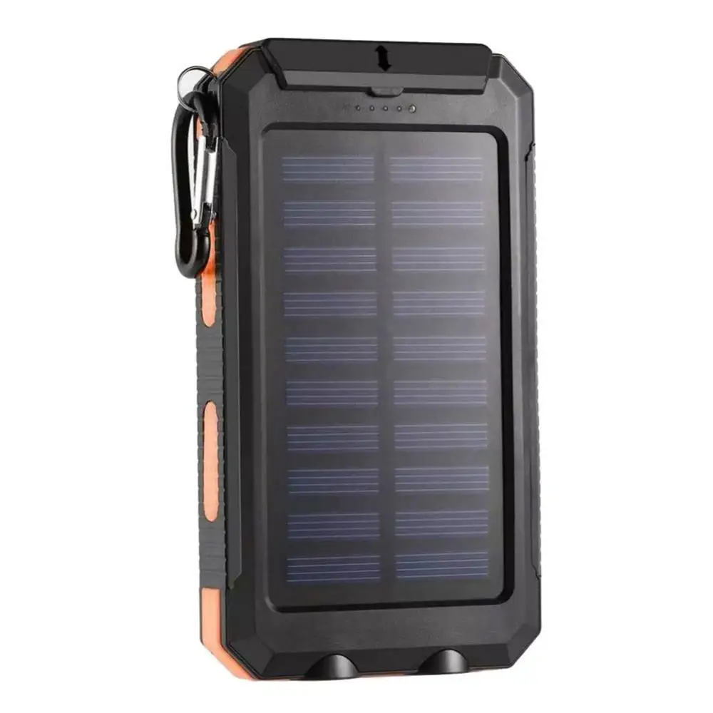 Caja de Banco de energía Solar, Kit USB Dual, luz intermitente de SOS, brújula, cargador de batería para exteriores, caja externa, linterna