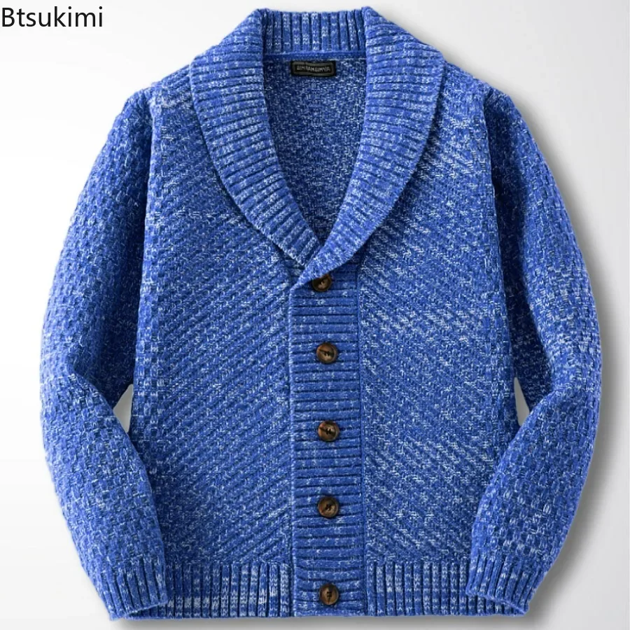 New 2025 Vintage Men's Warm Sweater Autumn Winter Knitted Men Cardigan Sweater Long Sleeve Casual Coats Jacket Mens Clothing