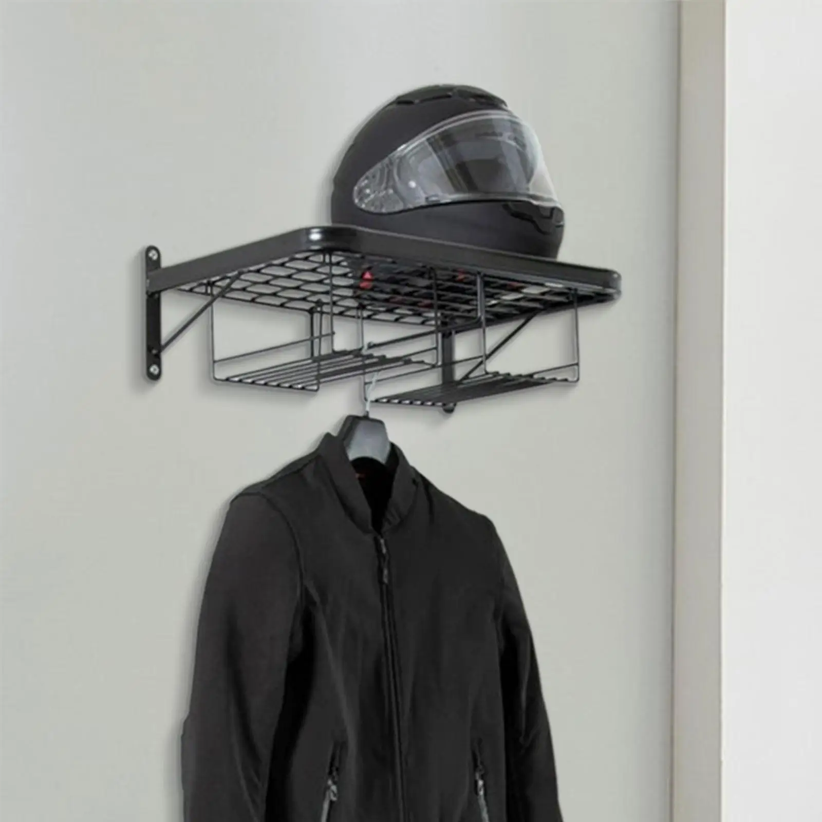 

Wall Mounted Helmet Rack Organization Glove Rack Jacket Holder Jacket Holder