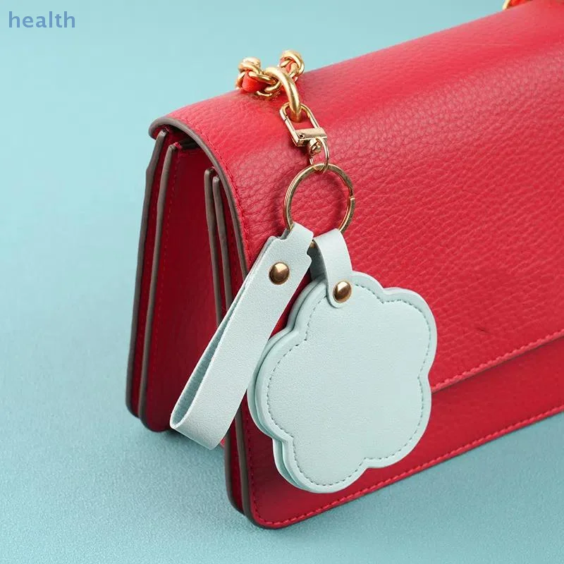 حقيبة ظهر صغيرة من جلد البولي يوريثان معلقة سلسلة مفاتيح محمولة للنساء حزمة مرآة لوضع مساحيق التجميل كيرينغ لطيف صغير ملحق سيارة كيرينغ هدية