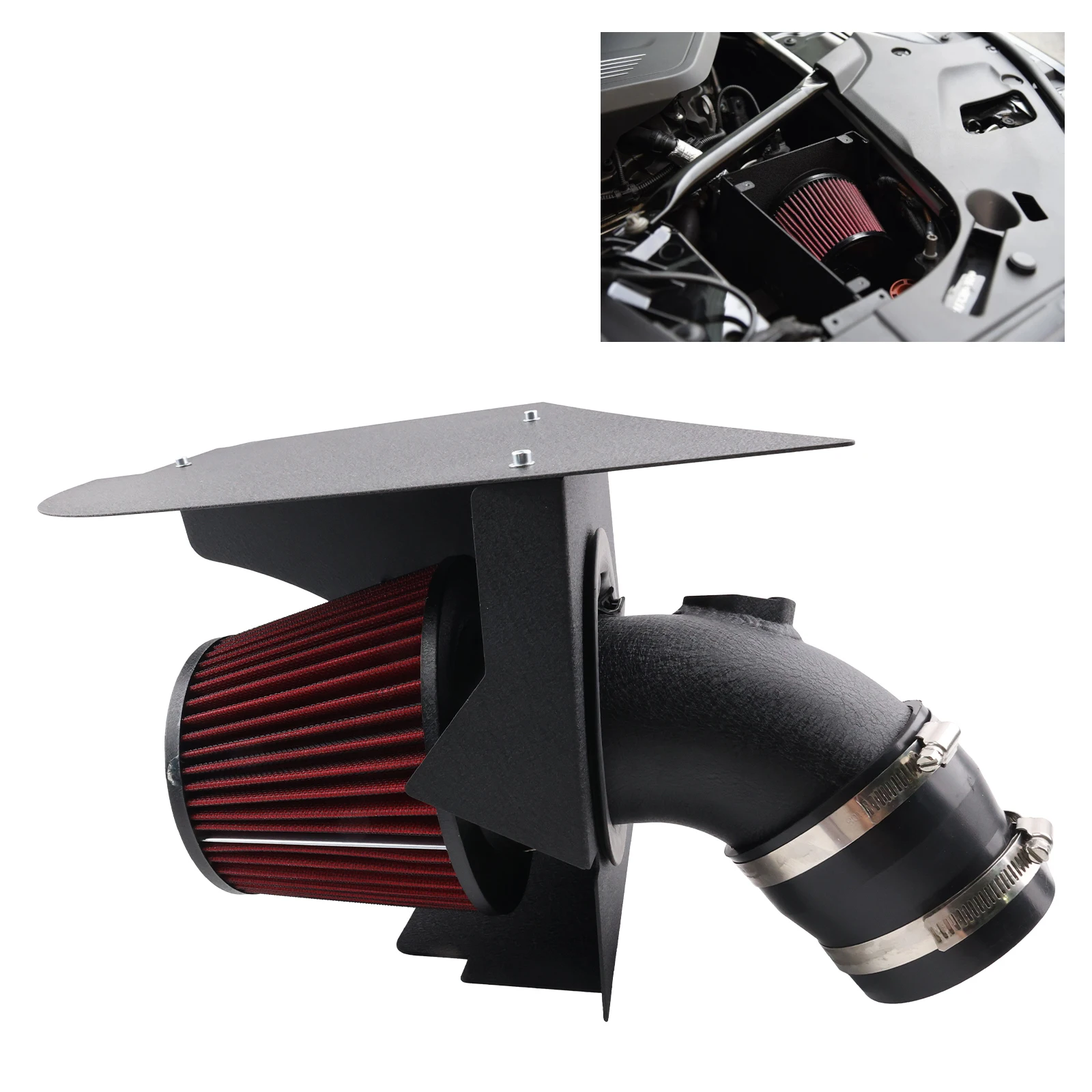 Performance High Flow Intake Pipe System Heat Shield Air Filter Kit For BMW 540i F90 G30 G31 B58 3.0L Turbo 2017-2020