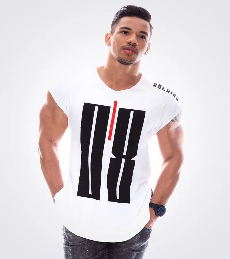 2024 Men\'s Summer Trendy European and American Fitness Digital Printed Short-Sleeved Sports Training Wear Round Neck Slim Fi