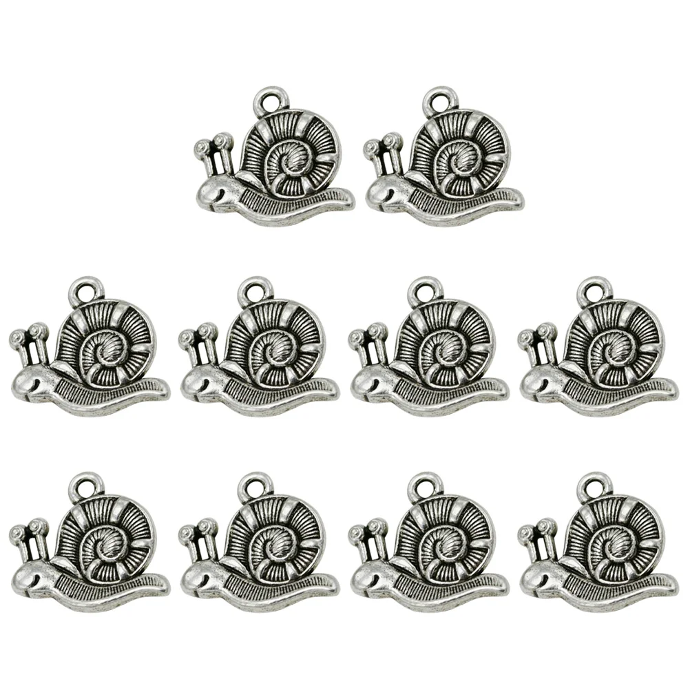 10PCS Alloy Snail Charm Animal Pendants Charms DIY Jewelry Making Accessory for Necklace Bracelet ( Silver)