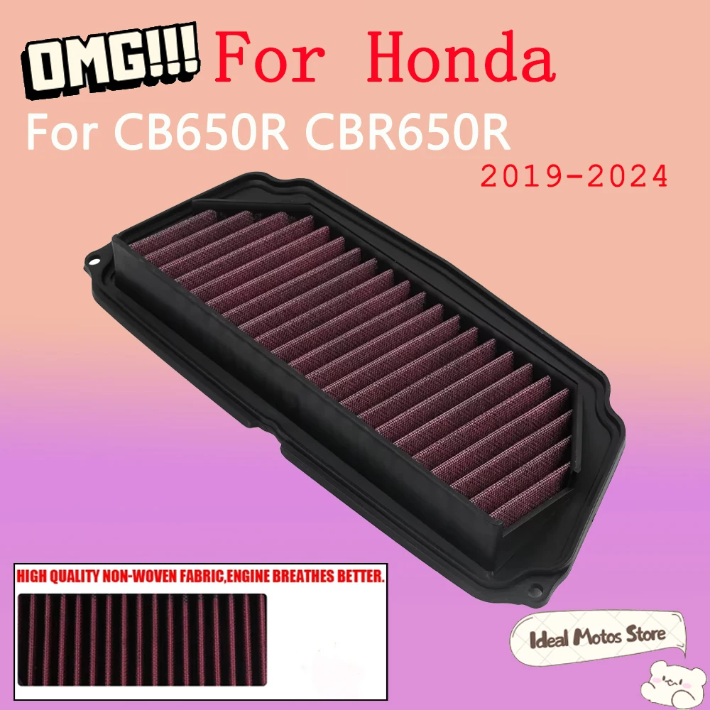 

For Honda CB650R CBR650R 2019 - 2024 Motorcycle Air Filter High Flow Performance Filtration Racing Parts Street Accessories