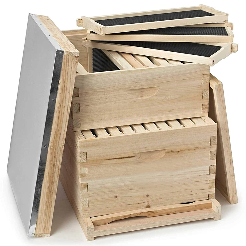 

Eight Hives, One Deep And Shallow Beehives Designed For Beekeeping