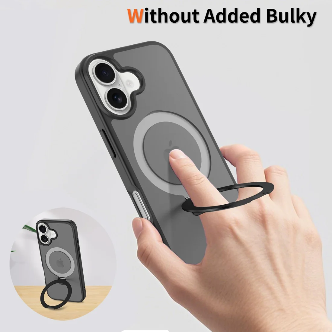Picture 7: For iPhone 17 Phone Cover with KickStand, Compatible With MagSafe Shockproof Slim Translucent Matte Phone Case Fit iPhone 17