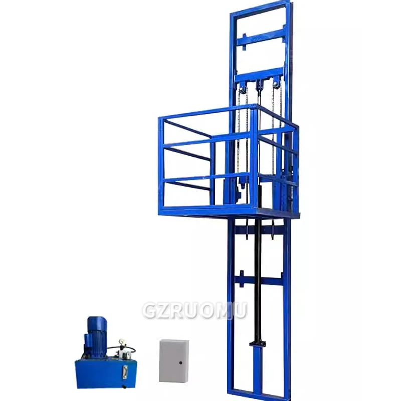 

Home Elevator 3M Load 500KG Hydraulic Freight Elevator Simple Factory Small Warehouse Guide Rail Lifting Platform Electric Hoist