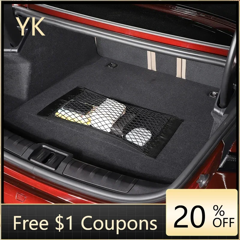 

Interior Car Accessories Polyester Black Car Trunk Storage Net Bag Cargo Storage Net For Porsche Taycan 2019-2024