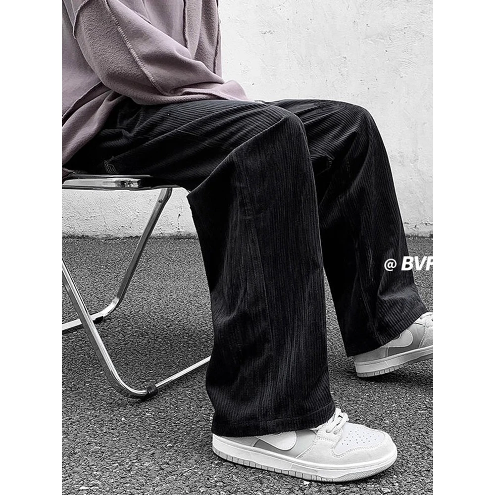 

Men's Autumn Winter Loose Straight Leg Casual Pants Large Size 300 Pou American Sle Ins Trendy Drapey Velvet Loose Fit
