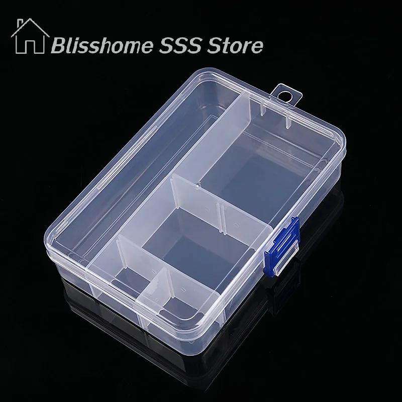 STransparent Plastic Storage Jewelry Box Compartment Adjustable Container For Beads Earring Ring Necklace Box For Jewelry