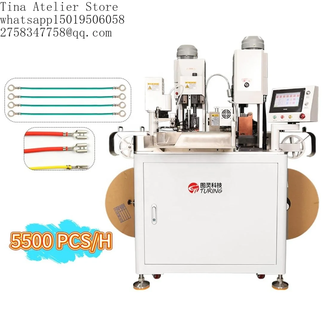 Double Heads Automatic Servo Terminal Crimp Machine Wire Cutting Stripping and Cable Terminal Crimping Machine for AWG30~14
