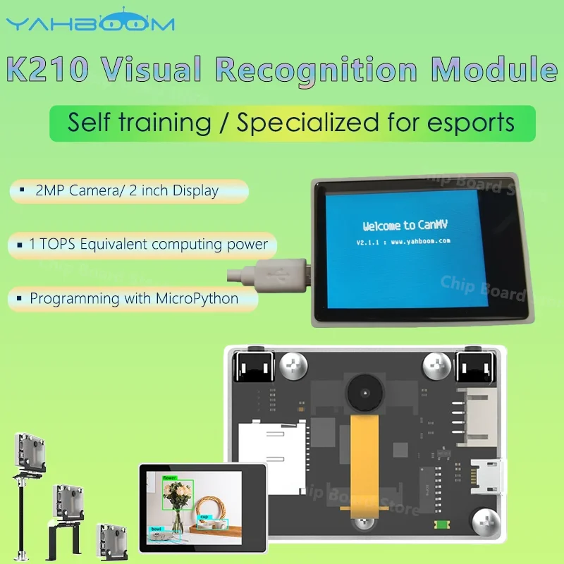 

New K210 Visual Recognition Module 2.0-inch LCD with 2MP Camera OV2640 Capacitive Touch Screen For DIY Robot Car Kit RaspberryPi