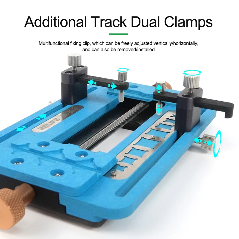 RL-601F Multi-purpose Mobile Phone Motherboard Repair Fixture Multi-function Positioning Additional Track Dual Clamps