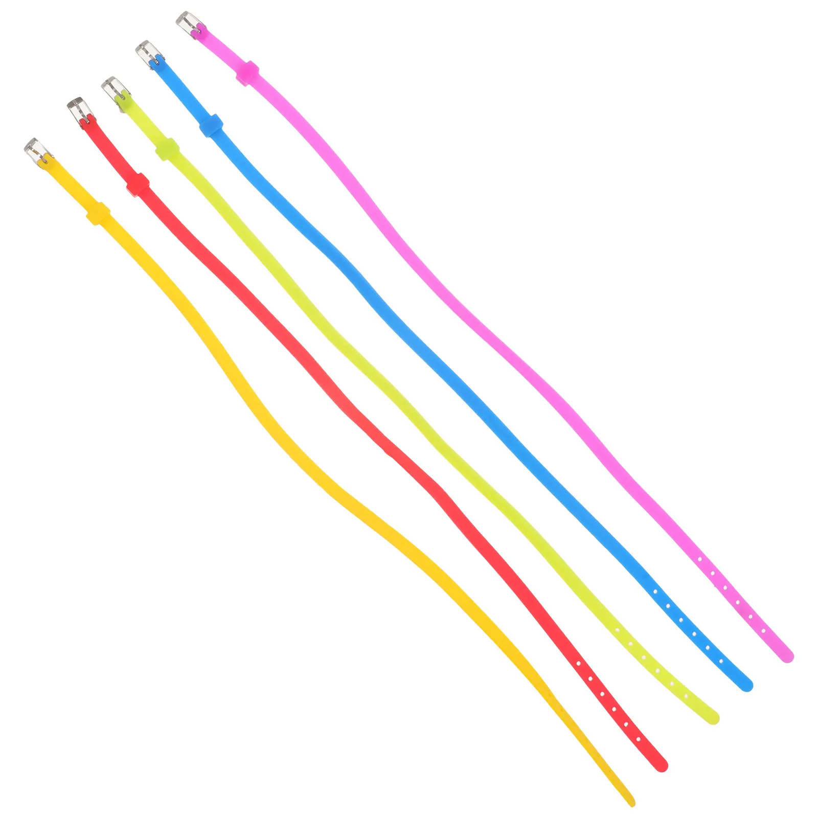 

5Pcs Colorful Silicone Bracelets Adjustable Buckle Unisex Wristbands for Men Women Fashionable Stretchy Skin-Friendly Daily