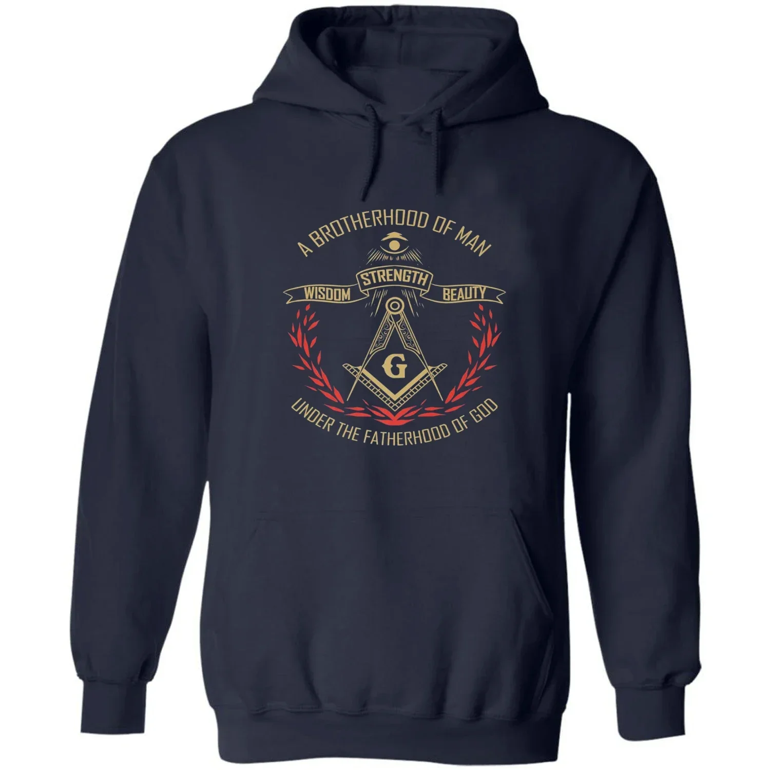 A Brotherhood of Man. Freemason Symbol Masonic Quote Pullover Hoodie 100% Cotton Comfortable Casual Mens Sweatshirts Streetwear