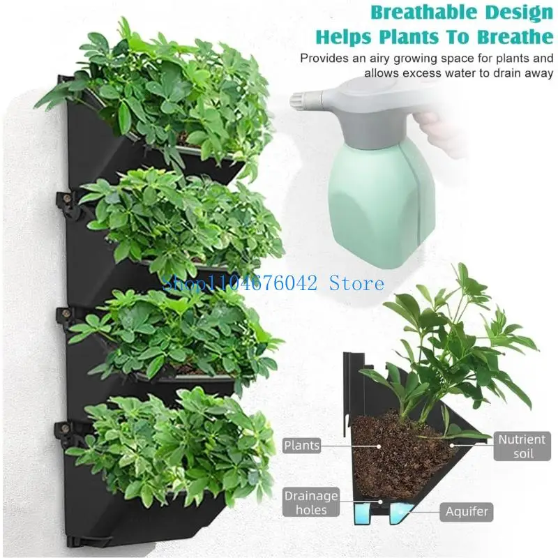 Modular Vertical Garden Planter Set for Herbs Succulents Home Office Decoration