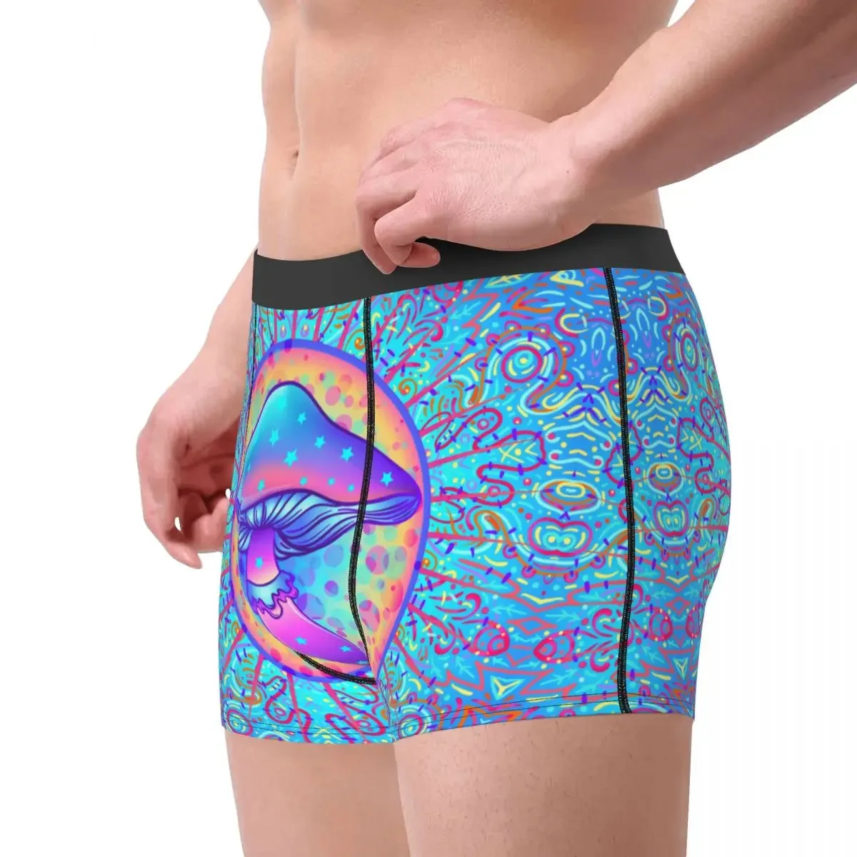 Humor Boxer Magic Mushrooms Shorts Panties Briefs Men's Underwear Psychedelic Hippie Mid Waist Underpants for Male