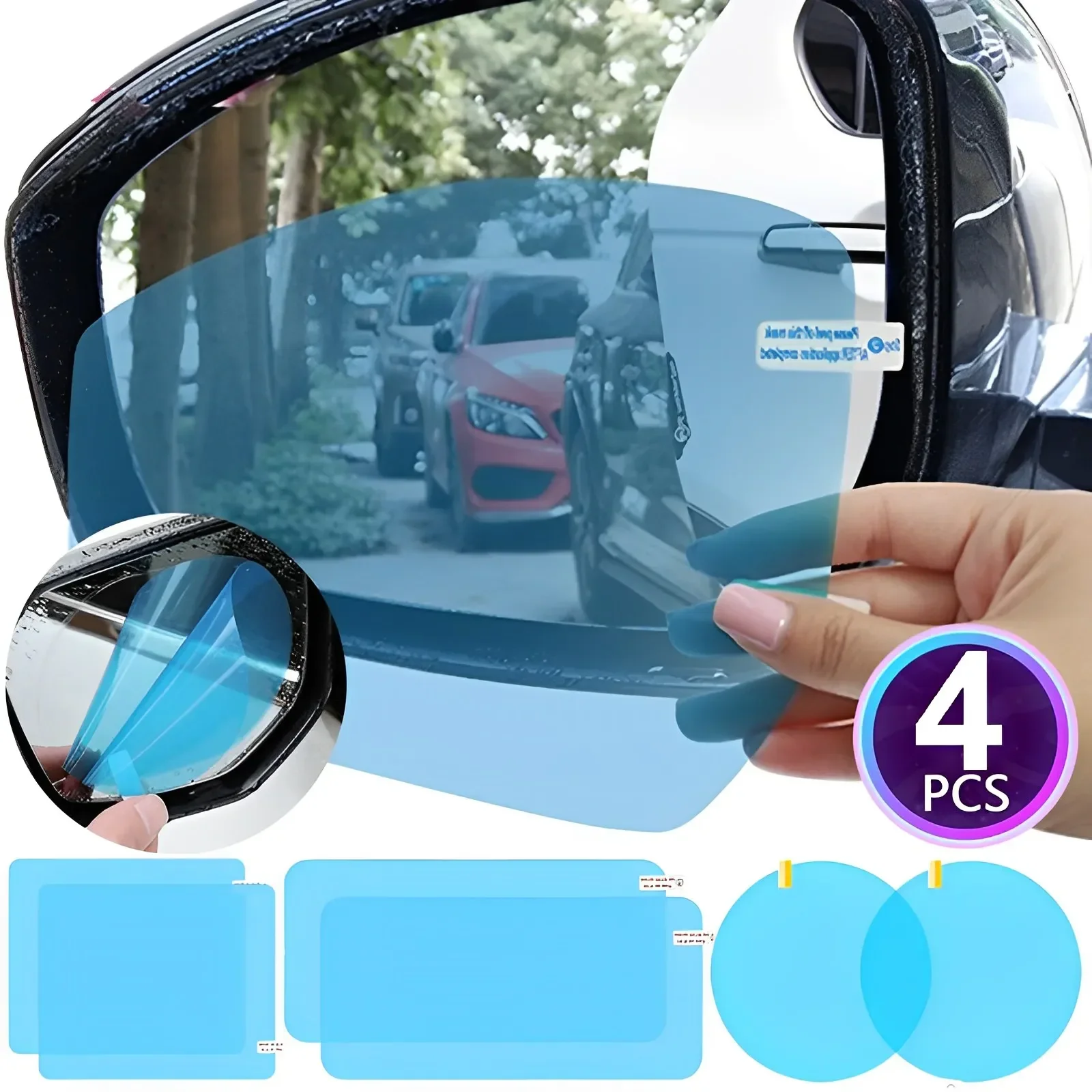 1-4 قطعة سيارة غير نافذ للمطر فيلم مكافحة الضباب سيارة ملصق سيارة مرآة نافذة واضح فيلم المطر برهان فيلم مقاوم للماء اكسسوارات السيارات ملصق #1