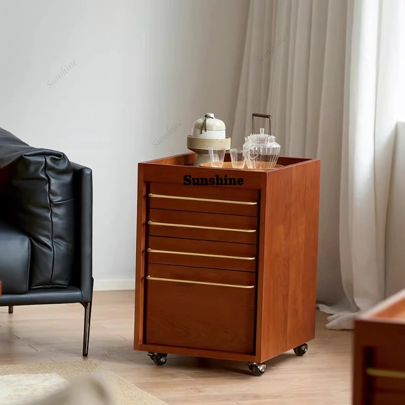 

File cabinet, removable side cabinet, retro Nordic drawer storage tea cabinet