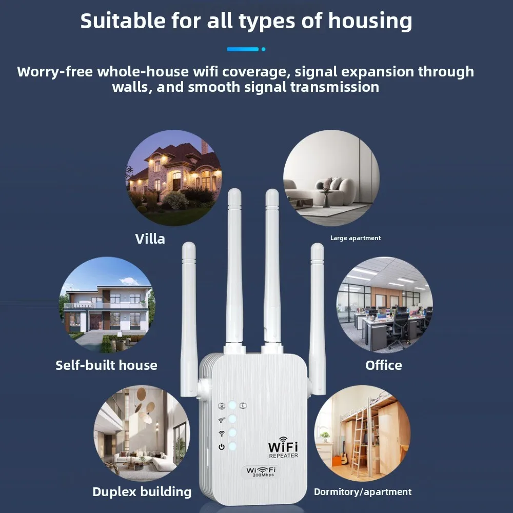 Amplificateur WiFi sans fil 300Mbps, routeur 2.4 GHz, amplificateur de Signal Wi-Fi, répéteur WIFI EU US TV