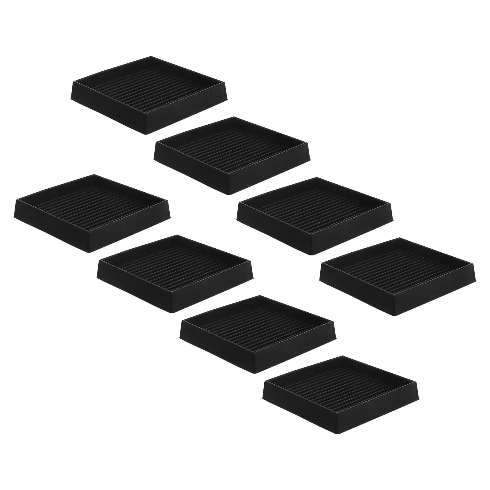 

8pcs Furniture Leg Feet Pads 3.3" Square Rubber Non-Slip Chair Floor Protectors Table Foot Caps For Hardwood Laminate Tile