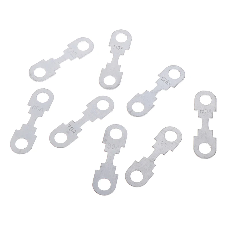 10 Pcs 30A-150A 32VDC Automotive Car Flat Zinc Sheet Small Fuse Sheet For Car Fuse Round Hole Insert Fuse Auto Parts