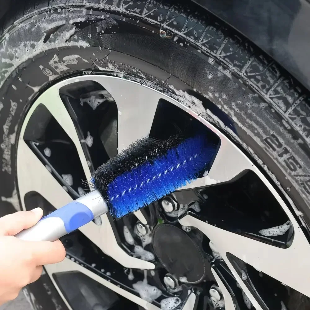 Car Tire Cleaning Brush Short Handle Auto Motorcycle Bicycle Wheel Tyre Rim Hub Detail Brush Portable Home Car Washing Tools