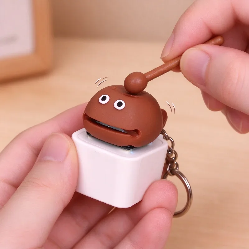 키캡 Wood Fish Keycap Keychain Keyboard Keycap Clicker Backpack Hanging Ornament Pendant Charms Keycap Button Handrelax Gifts
