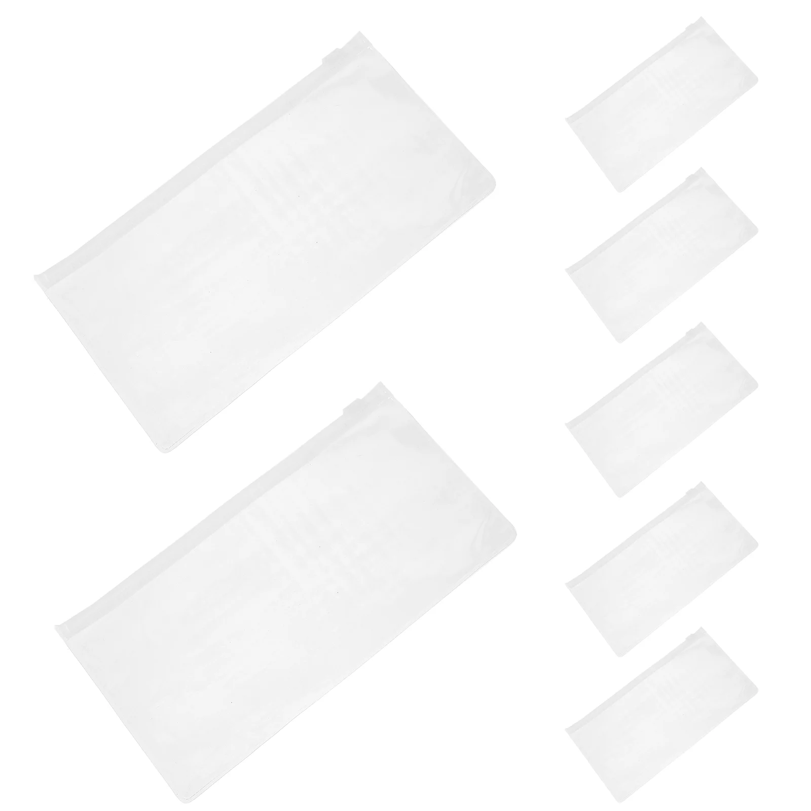 10 Pcs Transparent Pencil Bag Student Stationery Pvc Storage Pouches Zipper Lock Clear School Case