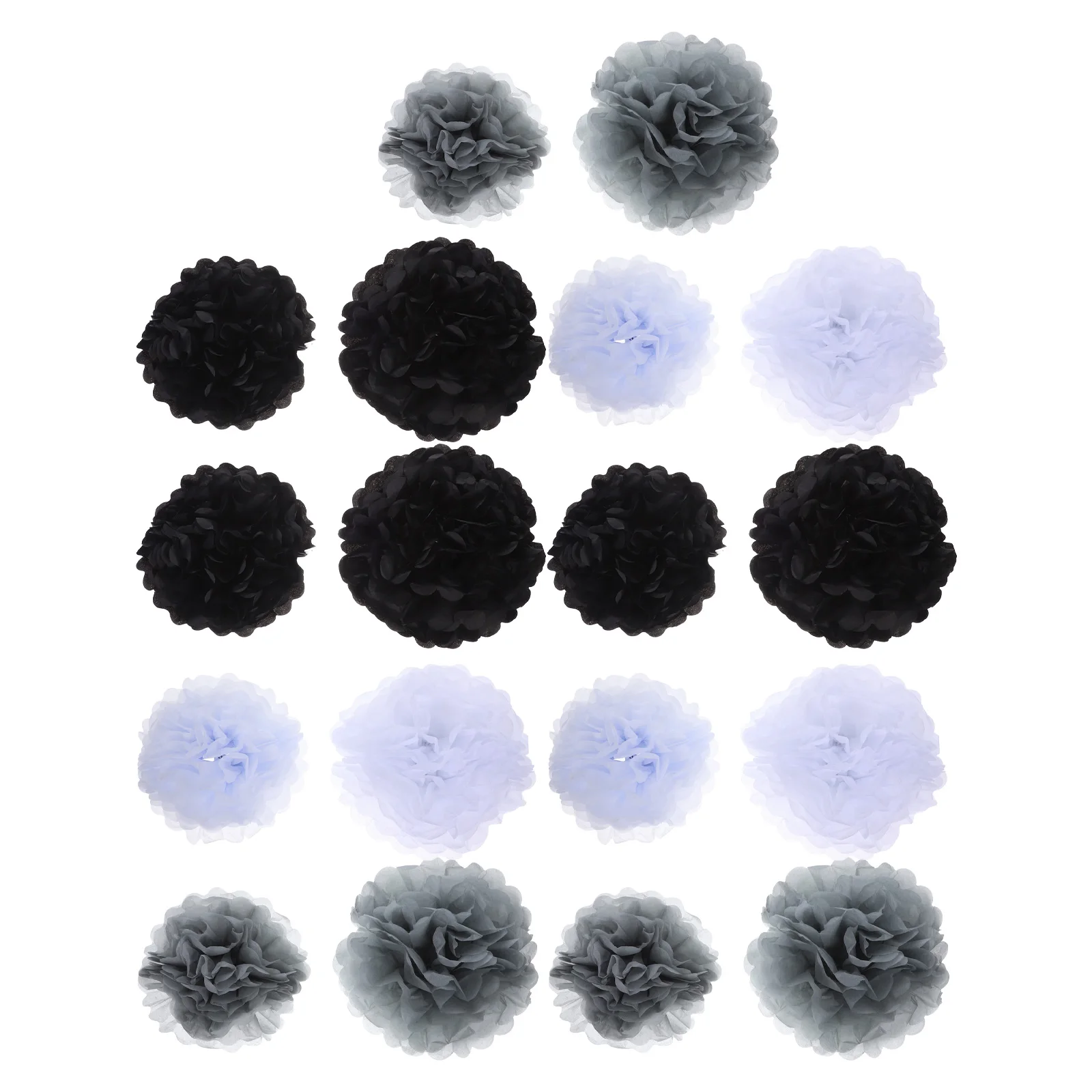 

18 Pcs Birthday Party Pom Poms Hanging Paper Flowers Tissue Halloween Decorations Wedding