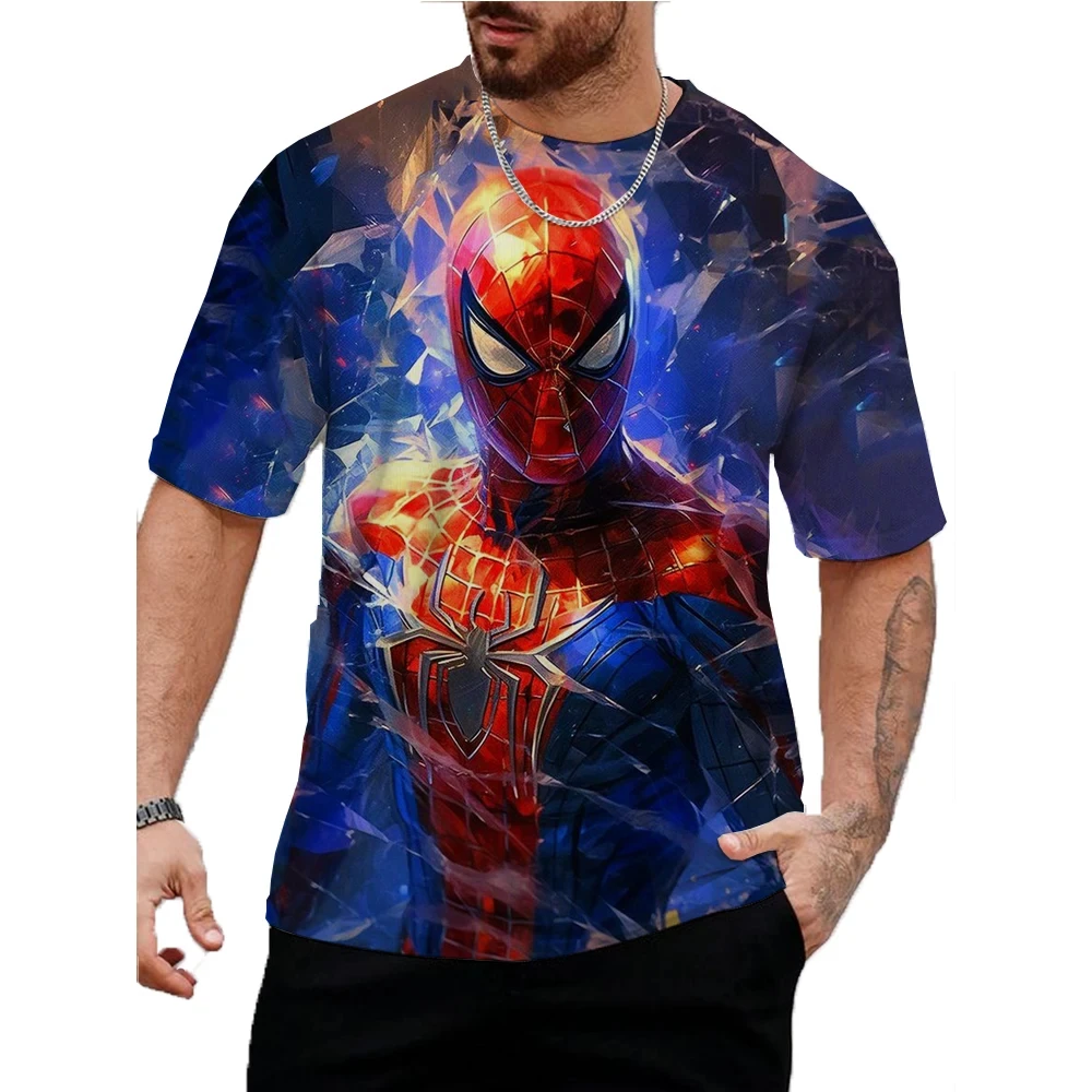 

Disney Marvel Men Spider-Man T-Shirt Marvel Heroes Tops Tees Male Casual Stylish Short Sleeve Clothing Fashion Trend Streetwear