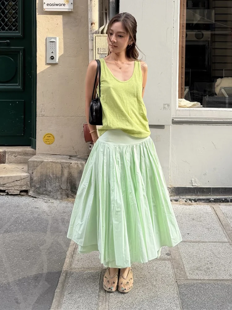 Women's high-waisted half-length skirt - multi-layer ruffled silhouette umbrella skirt, 2026 spring/summer new style