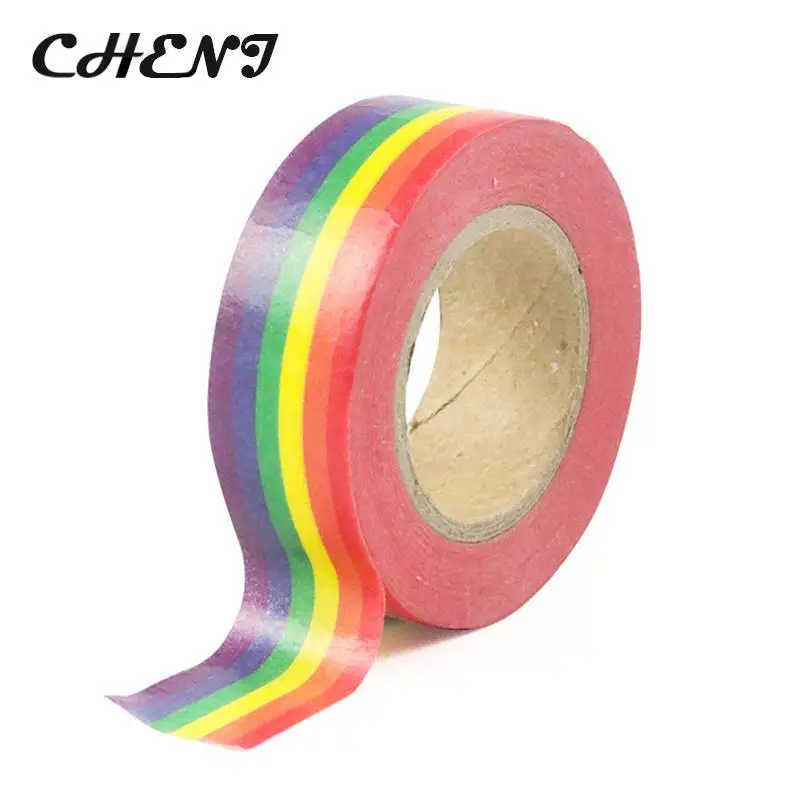 10m/Roll Rainbow Color Sticky Tape Photo Album Scrapbooking Decor Adhesive