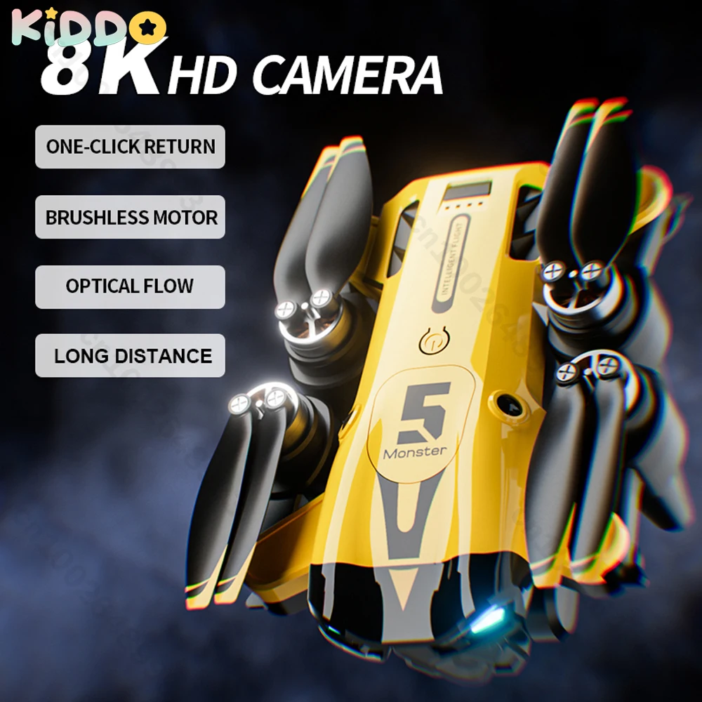 

M5 RC Drone 8K with HD Dual Camera Aerial Obstacle Avoidance Optical Flow Positioning Quadcopter Remote-controlled Dron Airplane