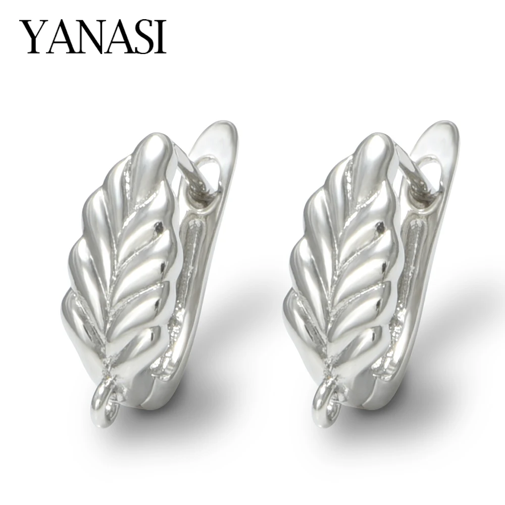 1 Pair New Leaf Shape 18k Golden Color  Earring Hook For Fashion Jewelry Making DIY Jewelry Accessories Wholesale