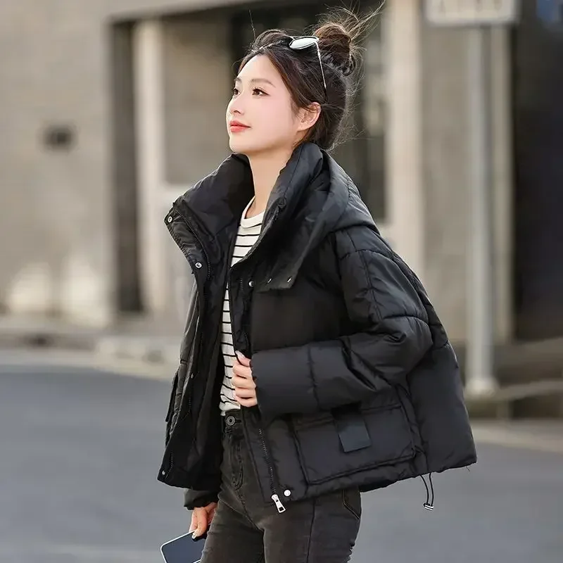 Loose Casual Cotton Jacket Zip-up Elegant Hot Outdoor Clothes Women's Quilted Coat Padded Winter 2024 Offers Cold Lady Parka