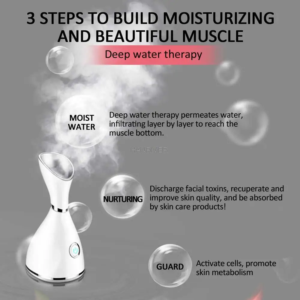 Face Steamer Vapour Ion Facial Steamer Skin Face Care Sprayer Humidifier Moisturizer Beauty Aroma Herbal Steaming Device