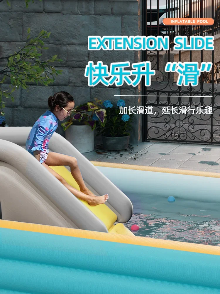 Foldable household inflatable bathtub for adults and children to take baths