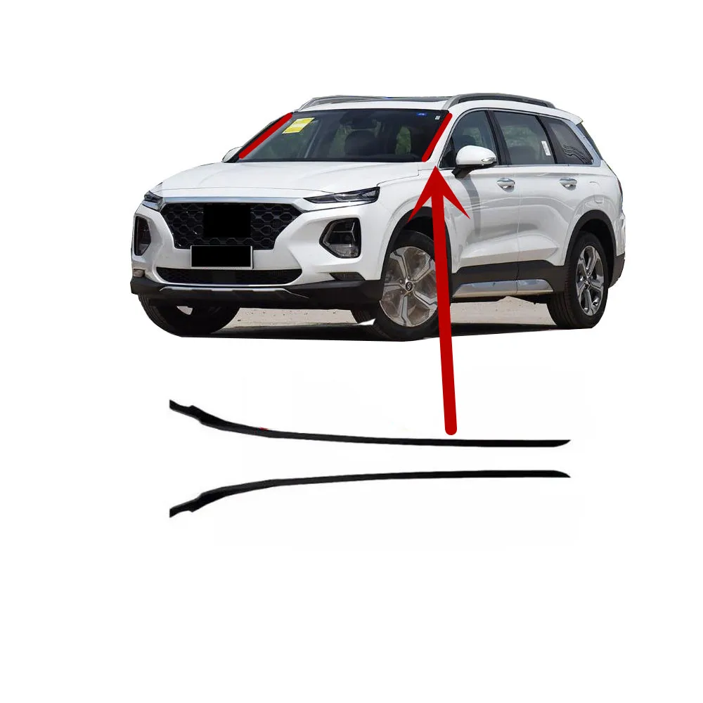 

2 Pieces Out Windshield Side Hard Rubber for Hyundai Santa Fe 2019-2022 Windscreen Protective Strip Glass Weatherstrip Seal