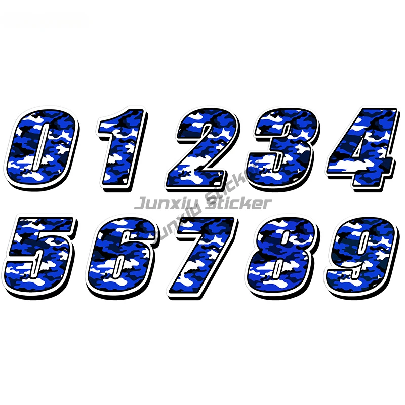 Personality Car Styling Racing Number Camouflage Sticker Motocross Auto Stickers Bike Water proof decals Scratch-Proof Sunscreen