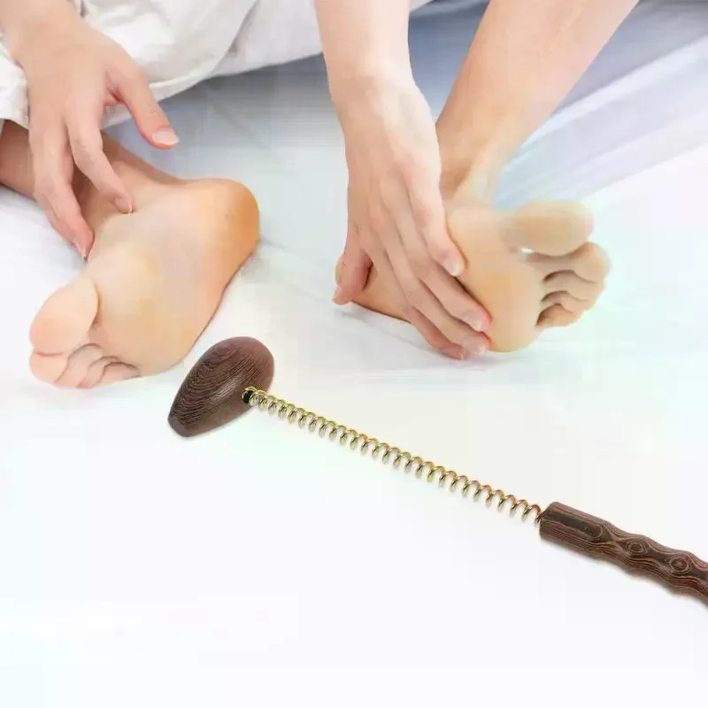 Wooden Massager Ball Hammer Reduce Soreness Percussion Spring Ball Massager Reduce Fatigue For Office