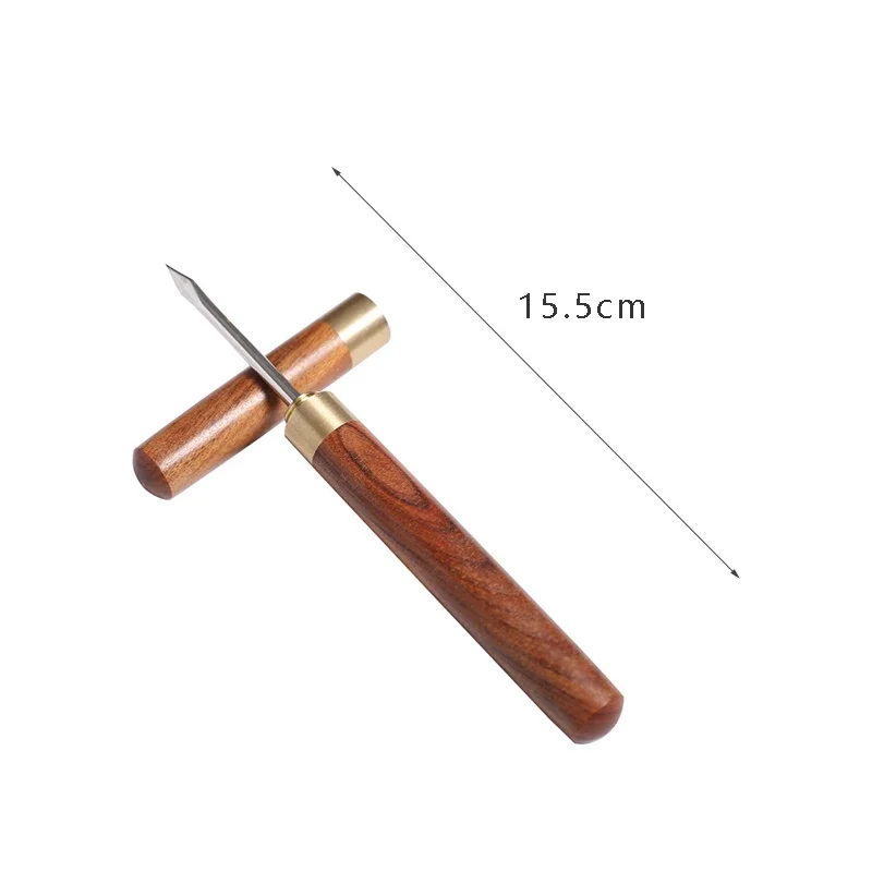 Wooden Tea Knife Needle Puer Puerh Tea Needle with Safety Cover Ice Pick Tool for Breaking Tea Cake Brick or Breaking Ice