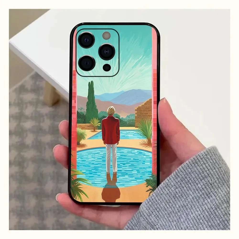 David Hockney Art Phone Case For Apple iPhone 15,14,13,12,11,Pro,X,XS,Max,XR,Plus,Mini Soft Black Cover