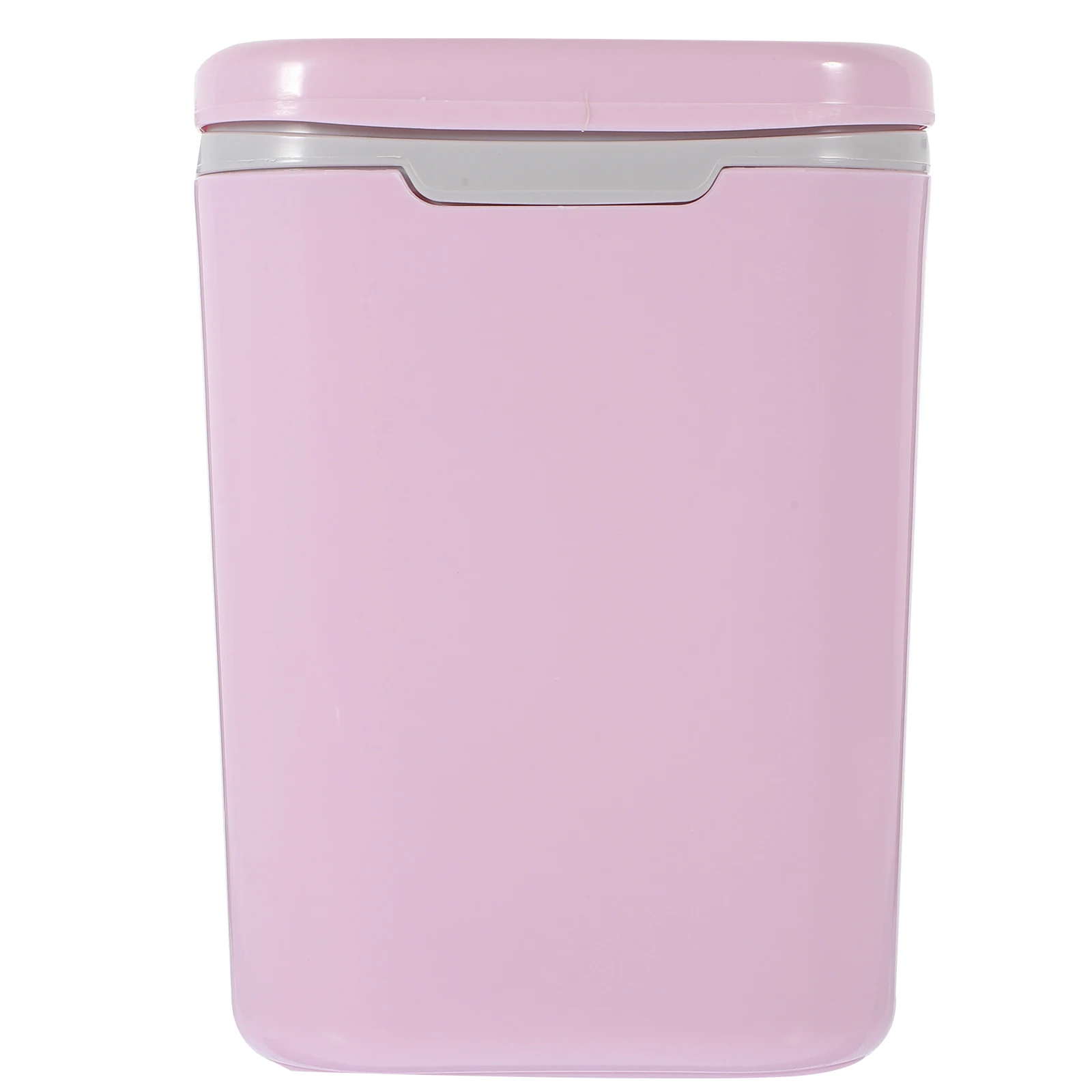 

Pink Mini Trash Can 0.5 Gallon Button Lid Small Waste Container for Table Office Kitchen Bedroom Reusable Plastic Garbage Bin