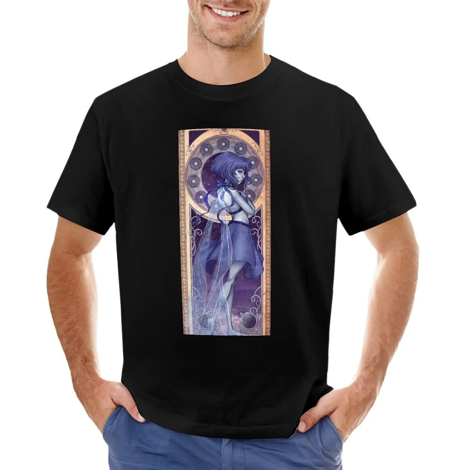 Lapis Lazuli Mucha T-Shirt vintage man clothes men t shirt