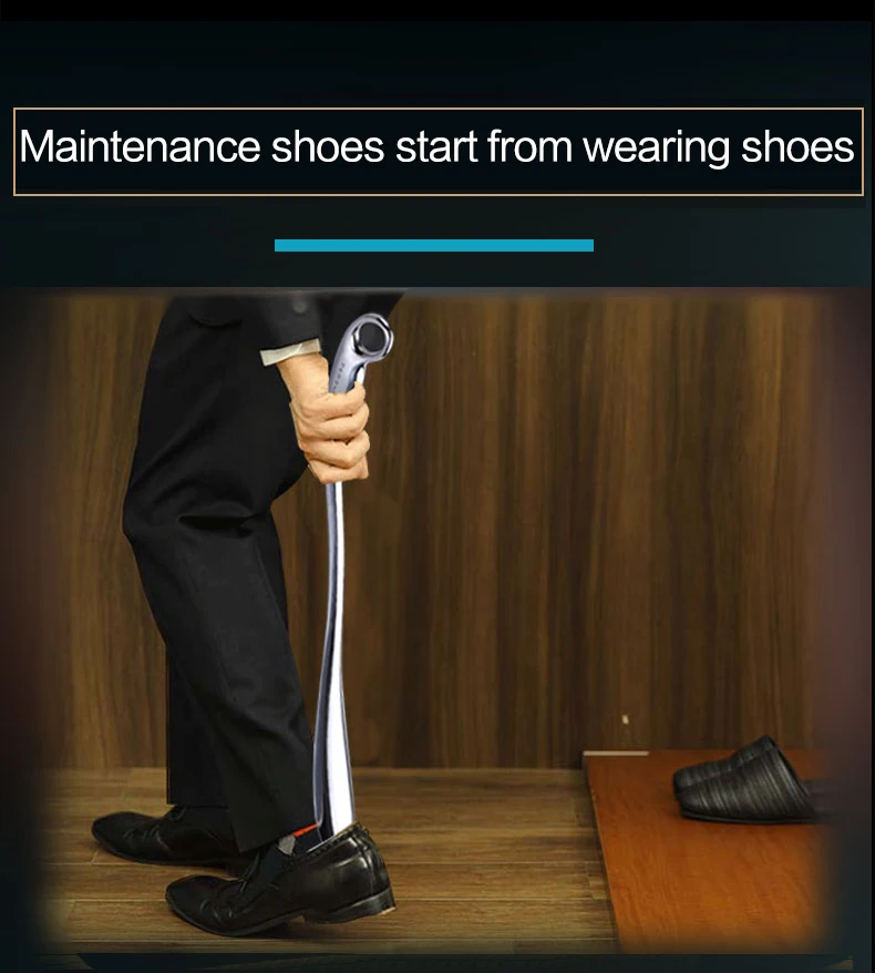 Professionelle 52 cm lange Schuhlöffel aus legiertem Metall zum bequemen Tragen von Schuhen, Horn und Löffel, Leder-High-Heel-Schuh-Hängelöffel – Detail 6