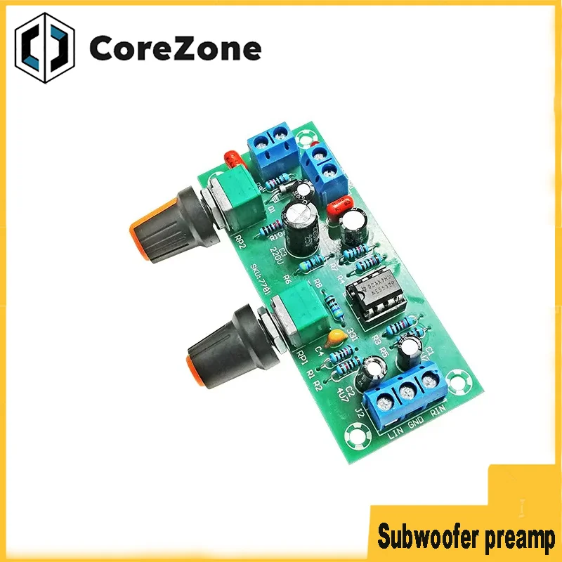 High-precision Single supply low pass filter board subwoofer preamp board 2.1 channel DC 10-24v 22hz-300hz